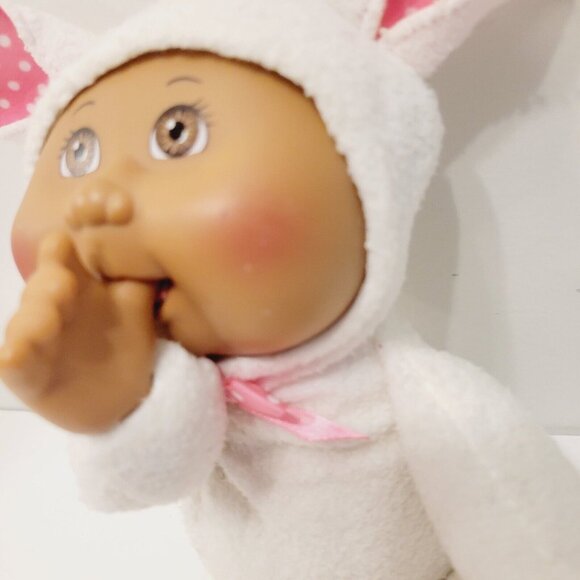 2019 Cabbage Patch kids cuties White Easter Bunny with Pink Bow plush doll - Picture 4 of 6
